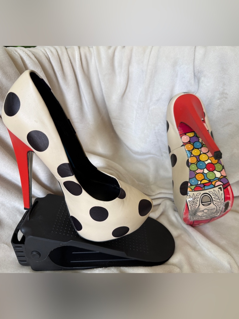 Taylor Says Dottie Polka Dot Platform Pumps Heels Size 8.5M Novelty Art Sole